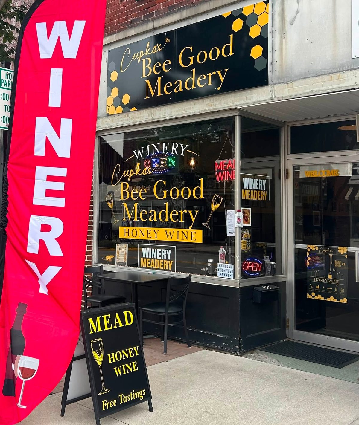 The Bee Good Meadery storefront on Main Street in Auburn
